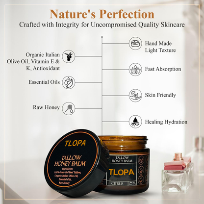 Orange Flavoured Organic Tallow Moisturising Honey Balm
